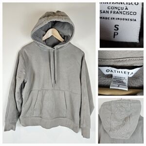 Athleta Gray Small Pullover Hoodie Kangaroo Pocket A0617